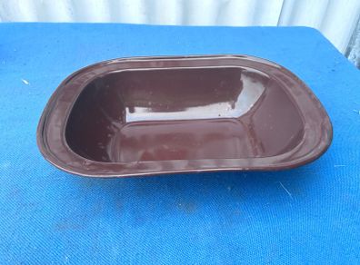 Vintage brown rectangular enamel dish
