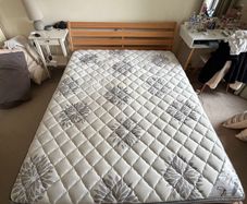 King Size Wooden Bed Frame + Mattress