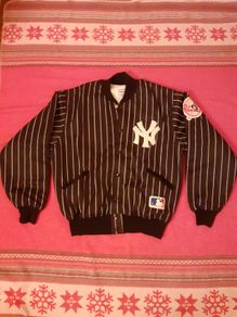 Vintage NY MLB Felco Button Up Jacket Pinstripe