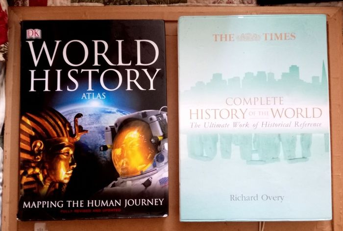 Two World History/Atlas Books