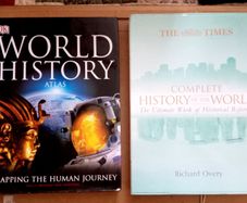 Two World History/Atlas Books