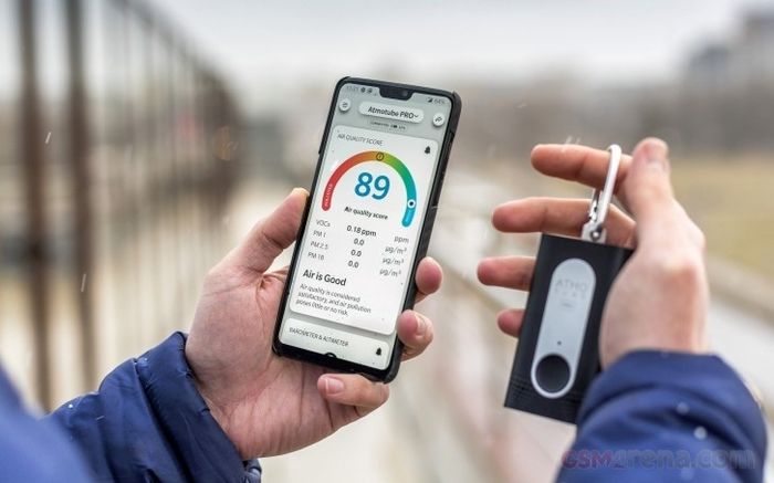 RRP eur 200 . Barely used (+ new original box) portable air quality monitor Atmotube Pro + phone app