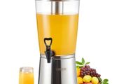 Beverage Dispenser, 8L Drink Dispenser for Parties, Stainless Steel + Plastic Juice Dispensers with Spigot Ice Chamber