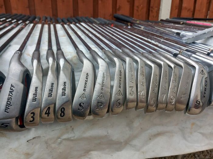 A selection of Golf clubs. Right handed clubs