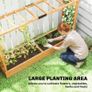 Raised Planter with Trellis, Wooden Raised Bed for Garden with Hanging Roof and Drainage Holes, Outdoor Planter Box Image 4