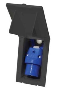 Mains Inlet Oblong in Grey for Caravans, Motorhomes