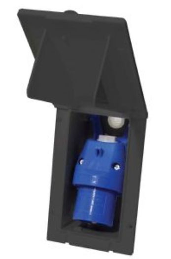 Mains Inlet Oblong in Grey for Caravans, Motorhomes