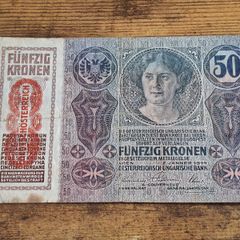 Austria-Hungary, 50 Kronen banknote, 2 January 1914, circulated, with overprint - free standard postage