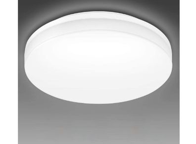 24W LED Ceiling Light, IP54 Waterproof, Daylight White 5000K, 2400lm Bright Flush Ceiling Light for Bathroom, Kitchen, Hallway, Outside Porch