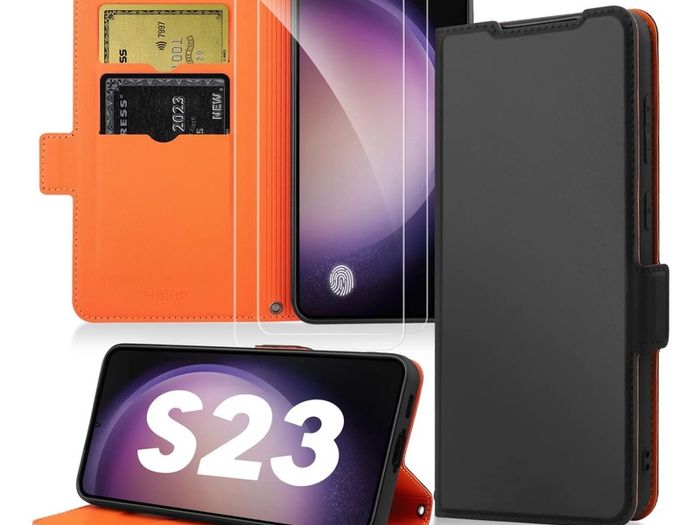 Brand New Holidi Samsung phones Book Cover, with 2 Pieces Film,