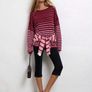 Noista x SHEIN Burgundy Striped Oversized Top Size L (UK 14 Loose Fit) Image 6