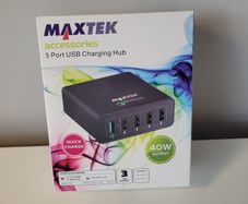 40W Maxtek Mains Powered 5 Port USB Charging Hub USB 2.0/USB 3.0