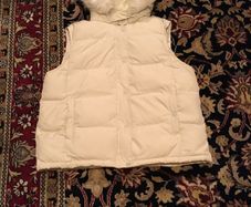 Gap Down Body Warmer with detachable faux fur and hood, size-L(14)