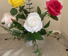 Artificial Flowers in a clear vase (new)