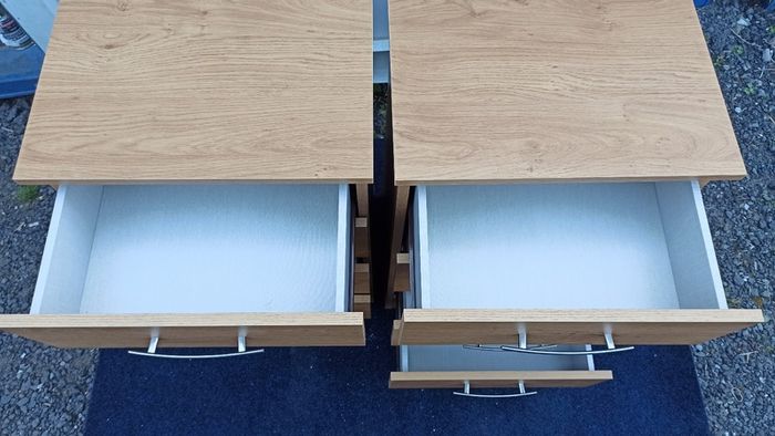 Two matching chest of drawers   oak finish