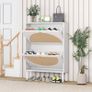Slimline Rattan and White Shoe Storage Cabinets Image 3
