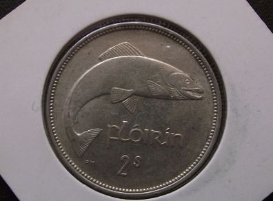 Irish Republic.1939 Silver Florin. Nice Condition!