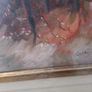 Vintage Oil On Canvas Landscape Wood 40 x 30 cm Image 2