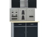 Workbench with Three Wall Panels and One Cabinet