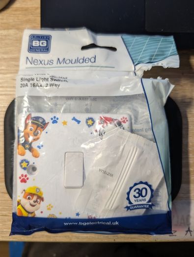 Kids Paw Patrol Light Switch - Full Colour UV Printed - New