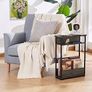 Narrow Side Table with Storage Shelf, 3 Tier Slim End Table Modern Sofa Table for Narrow and Small Spaces, 24.6 Inch Height Bedside Table Small Nightstand with Magazine Rack Space Saving/ Grey (FREE SHIPPING) Image 7
