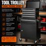 Heavy Duty Tool Trolley with 5 Drawers & Cabinet Image 2