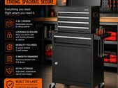 Heavy Duty Tool Trolley with 5 Drawers & Cabinet