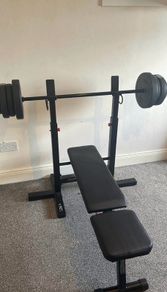 Gym bench & weights