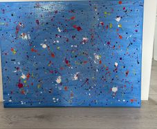 Large blue abstract painting
