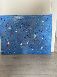 Large blue abstract painting