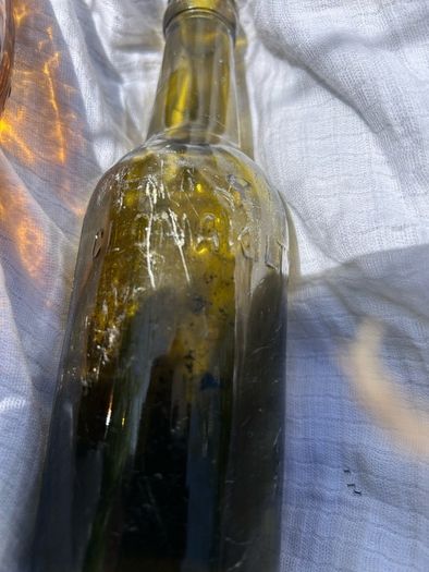2  Vintage half pint glass Cork Advertising Bottles