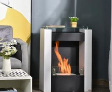 Freestanding Ethanol Fireplace with Tempered Glass