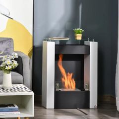 Freestanding Ethanol Fireplace with Tempered Glass