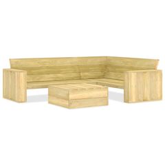 2 Piece Garden Lounge Set Impregnated Pinewood