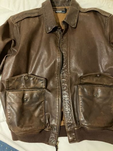 Ralph Lauren G1 Cowhide Flight Bomber Leather Jacket