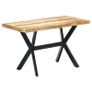 Dining Table 120x60x75 cm Solid Rough Mango Wood Image 5