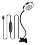 10X Magnifying Glass with 3 Colour Modes LED Lighted Desk Lamp with Metal Clamp Flexible Gooseneck Magnifier for Reading Nail Art Image 2