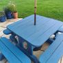 Large garden table and 4 bench chairs Image 2