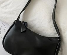 Cloud shape black Zippered Bag, Underarm Bag