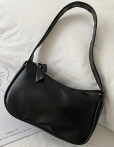 Cloud shape black Zippered Bag, Underarm Bag