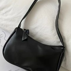 Cloud shape black Zippered Bag, Underarm Bag