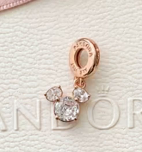 Pandora Rose Gold Sparkling Mickey Silhouette Charm New
