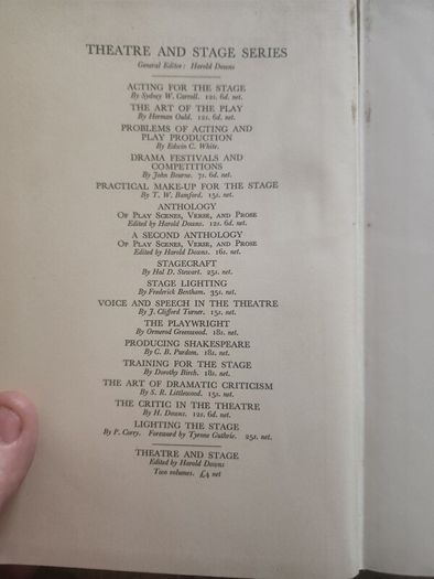 Problems Of Acting And Play Production. By Edwin C. White.  Forward By Flora  Robson. 1955. Hardback In Good Condition.  See Photos For Same.