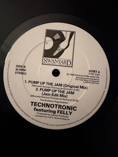 Technotronic ft Felly Pump Up The Jam Original 1989 UK 12 inch SYRT 4
