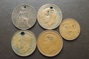 Great Britain. 5 Coins Counterstamped (1897-1939)