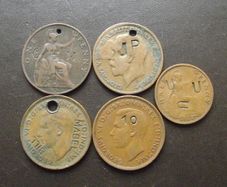 Great Britain. 5 Coins Counterstamped (1897-1939)