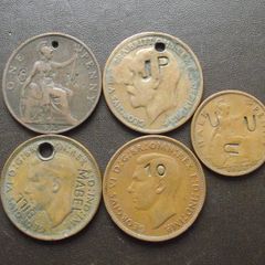 Great Britain. 5 Coins Counterstamped (1897-1939)