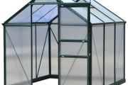 Clear Polycarbonate Greenhouse Large Walk-In Green House Garden Plants Grow Galvanized Base Aluminium Frame w/ Slide Door (6 x 6ft)