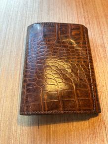 Brown Leather Crocodile Style Womens wallet