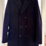 REISS Navy Mens Wool Coat. Image 3